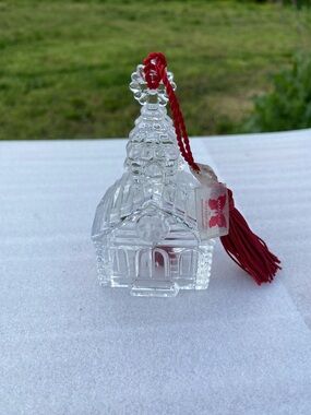 2004 Waterford, Marquis Lead Crystal Chapel Bell Germany Ornament Tassel & Tag